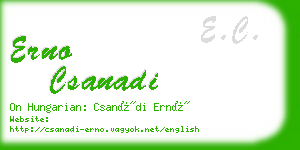 erno csanadi business card